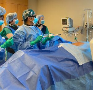 Members of the Montefiore Medical Center Multidisciplinary Pain Medicine Fellowship perform an interventional procedure during fellowship training. 